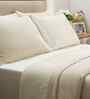 Beige Solid TC 256 Cotton Double Bed Bedcover