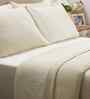 Beige Solid TC 256 Cotton Single Bed Bedcover