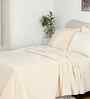 Beige Solid TC 325 Cotton Polyester Single Bed Bedcover