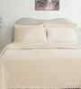 Beige Solid TC 325 Cotton Polyester Single Bed Bedcover