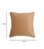 Beige Solid Velvet 16 x 16 Inches Cushion Cover
