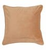Beige Solid Velvet 16 x 16 Inches Cushion Cover