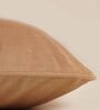 Beige Solid Velvet 16 x 16 Inches Cushion Cover