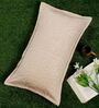 Beige Solid Velvet 27x18 Inches Pillow Cover (1Pc)