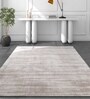 Beige Solid Viscose 3 ft X 5 ft Flat Weaves Carpet