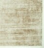 Beige Solid Viscose 6 ft X 9 ft Hand Woven Rectangle Carpet