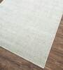 Beige Solid Wool & Viscose 8 ft x 10 ft Hand Woven Carpet