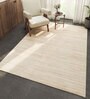 Beige Solid Wool 4 ft X 6 ft Hand Woven Rectangle Carpet