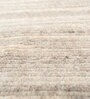 Beige Solid Wool 4 ft X 6 ft Hand Woven Rectangle Carpet