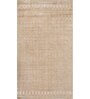 Beige Solid Wool 6 ft X 9 ft Hand Woven Carpet