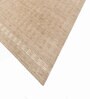 Beige Solid Wool 6 ft X 9 ft Hand Woven Carpet