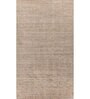 Beige Solid Wool 6 ft X 9 ft Hand Woven Carpet