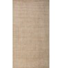 Beige Solid Wool 6 ft X 9 ft Hand Woven Carpet