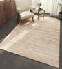 Beige Solid Wool 6 ft X 9 ft Hand Woven Carpet