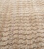 Beige Solid Wool 6 ft X 9 ft Hand Woven Carpet