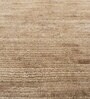 Beige Solid Wool 6 ft X 9 ft Hand Woven Carpet