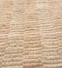 Beige Solid Wool 6 ft X 9 ft Hand Woven Carpet