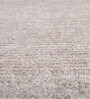 Beige Solid Wool and Bamboo Silk 5 ft X 8 ft Hand Woven Carpet