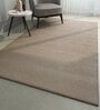 Beige Solid Wool and Viscose 5 ft X 8 ft Hand Woven Carpet