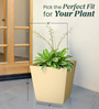Beige Square Shaped Polymer Floor Planter