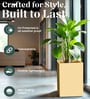 Beige Square Shaped Polymer Floor Planter