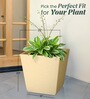 Beige Square Shaped Polymer Floor Planter