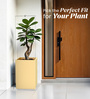 Beige Square Shaped Polymer Floor Planter