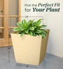 Beige Square Shaped Polymer Floor Planter