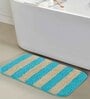Beige Geometric Polyester 24x16 Inches AntiSkid Bath Mat
