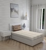 Beige Striped 120 TC Cotton Single Bed Sized Bed Sheets With 1 Pillow Cover