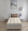 Beige Striped 120 TC Cotton Single Bed Sized Bed Sheets With 1 Pillow Cover