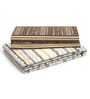 Beige Striped 120 TC Cotton Single Bed Sized Bed Sheets With 1 Pillow Cover
