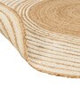 Beige Striped Jute 3 Ft X 3 Ft Hand Woven Dhurrie
