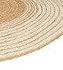 Beige Striped Jute 3 Ft X 3 Ft Hand Woven Dhurrie