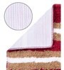 Maroon Striped Polyester Blend 21x13 Inches Antiskid Bath Mat (2Pcs)