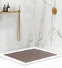 Beige Striped PVC 24x19 Inches Antiskid Shower Bath Mat