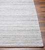 Beige Stripes Pet Yarn 5 ft x 7 ft Hand Woven Carpet