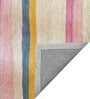 Beige Stripes Wool 4 ft x 6 ft Hand Tufted Carpet