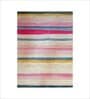 Beige Stripes Wool 4 ft x 6 ft Hand Tufted Carpet