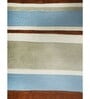 Beige Stripes Wool 4 ft x 6 ft Hand tufted Carpet