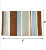 Beige Stripes Wool 4 ft x 6 ft Hand tufted Carpet