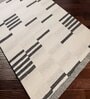 Beige Stripes Wool 5 ft x 7 ft Hand tufted Carpet