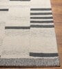 Beige Stripes Wool 5 ft x 7 ft Hand tufted Carpet