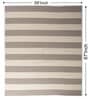 Beige Stripes Wool 7X4 Feet Hand Woven Carpet