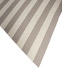 Beige Stripes Wool 7X4 Feet Hand Woven Carpet