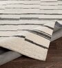 Beige Stripes Wool 8 ft x 10 ft Hand tufted Carpet