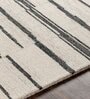 Beige Stripes Wool 8 ft x 10 ft Hand tufted Carpet