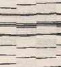 Beige Stripes Wool 8 ft x 10 ft Hand tufted Carpet