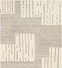 Beige Stripes Wool 8 ft x 10 ft Hand tufted Carpet