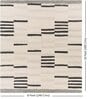 Beige Stripes Wool 8 ft x 10 ft Hand tufted Carpet